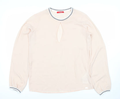 Guess Womens Beige Long Sleeve Chiffon Blouse Size S
