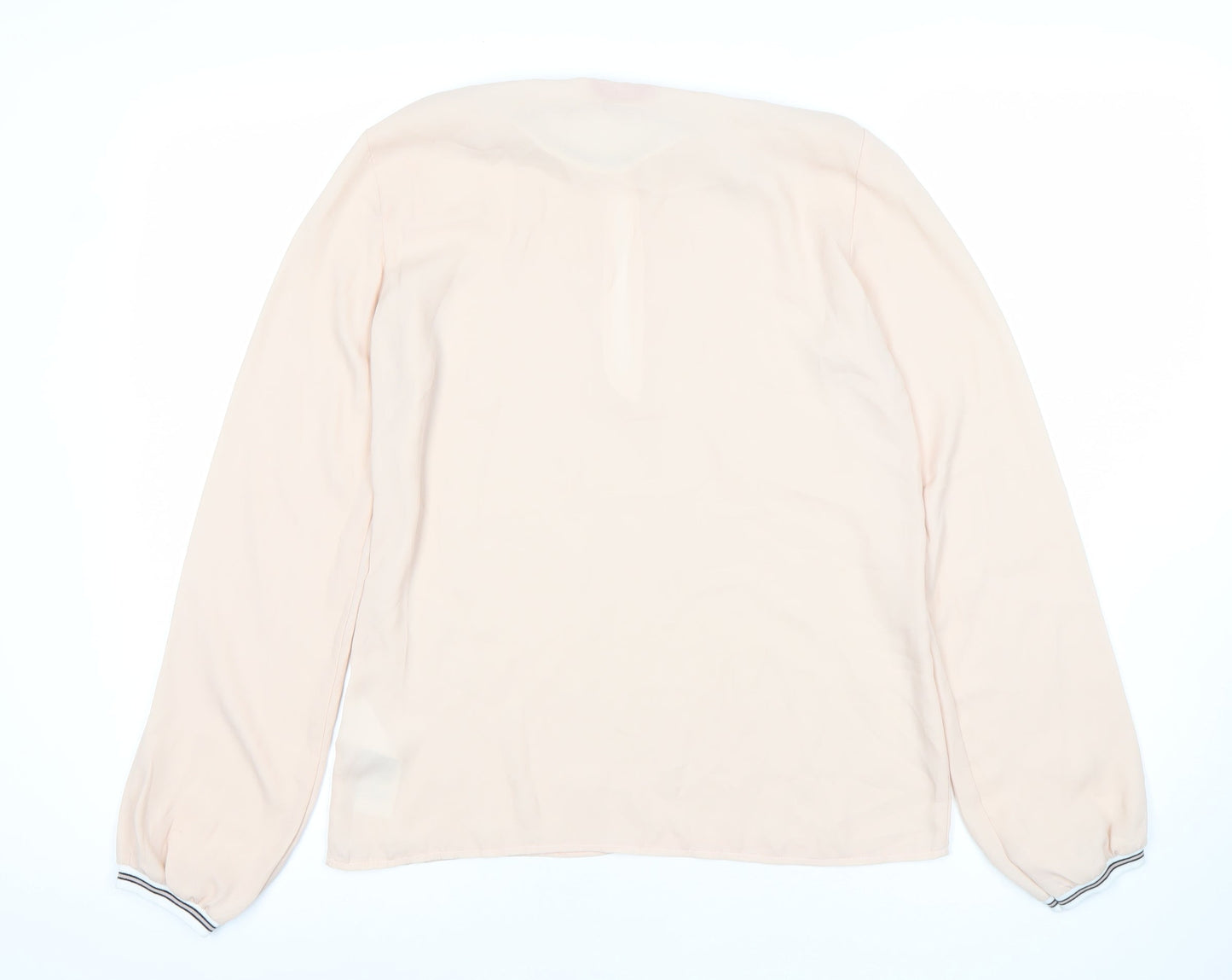 Guess Womens Beige Long Sleeve Chiffon Blouse Size S