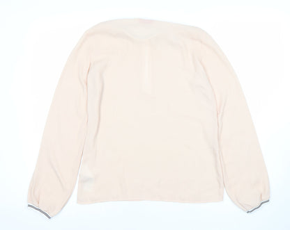 Guess Womens Beige Long Sleeve Chiffon Blouse Size S