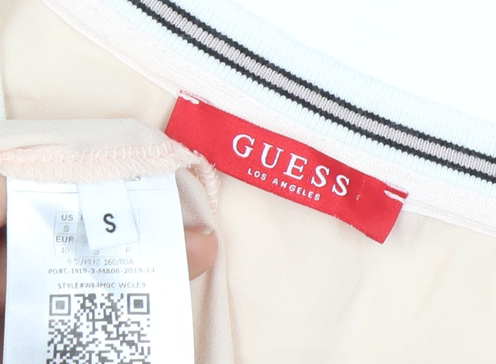 Guess Womens Beige Long Sleeve Chiffon Blouse Size S
