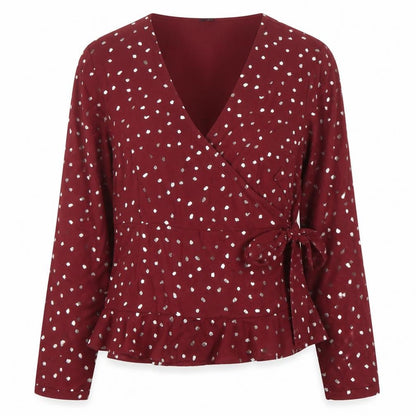 Womens UK Size XL VERO MODA Red Wrap Blouse