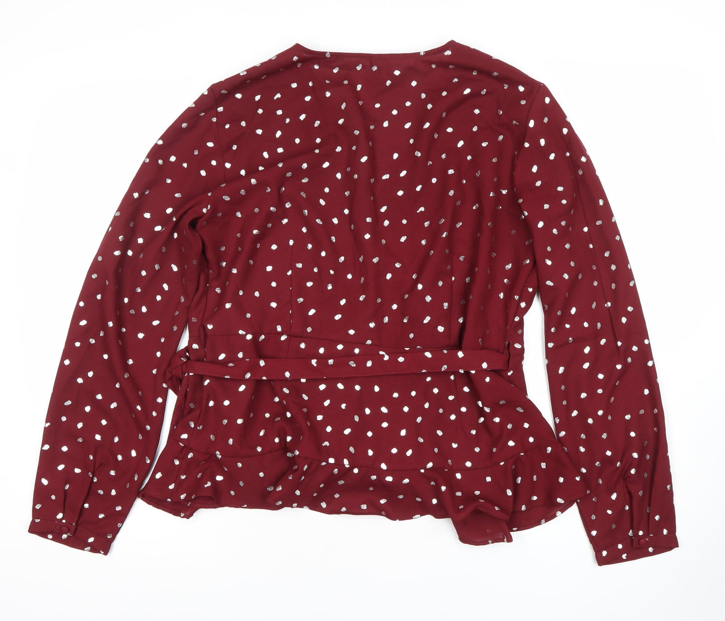 Womens UK Size XL VERO MODA Red Wrap Blouse
