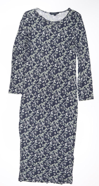 French Connection Women’s Blue Floral Bodycon Dress Size 14