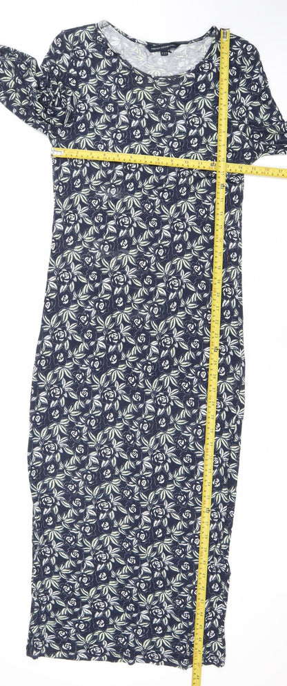 French Connection Women’s Blue Floral Bodycon Dress Size 14