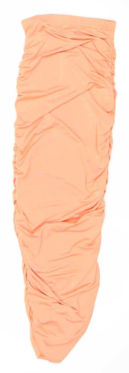 PrettyLittleThing Women’s Orange Strapless Bodycon Dress Size 4