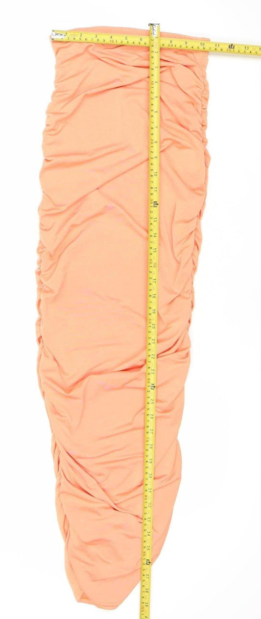 PrettyLittleThing Women’s Orange Strapless Bodycon Dress Size 4