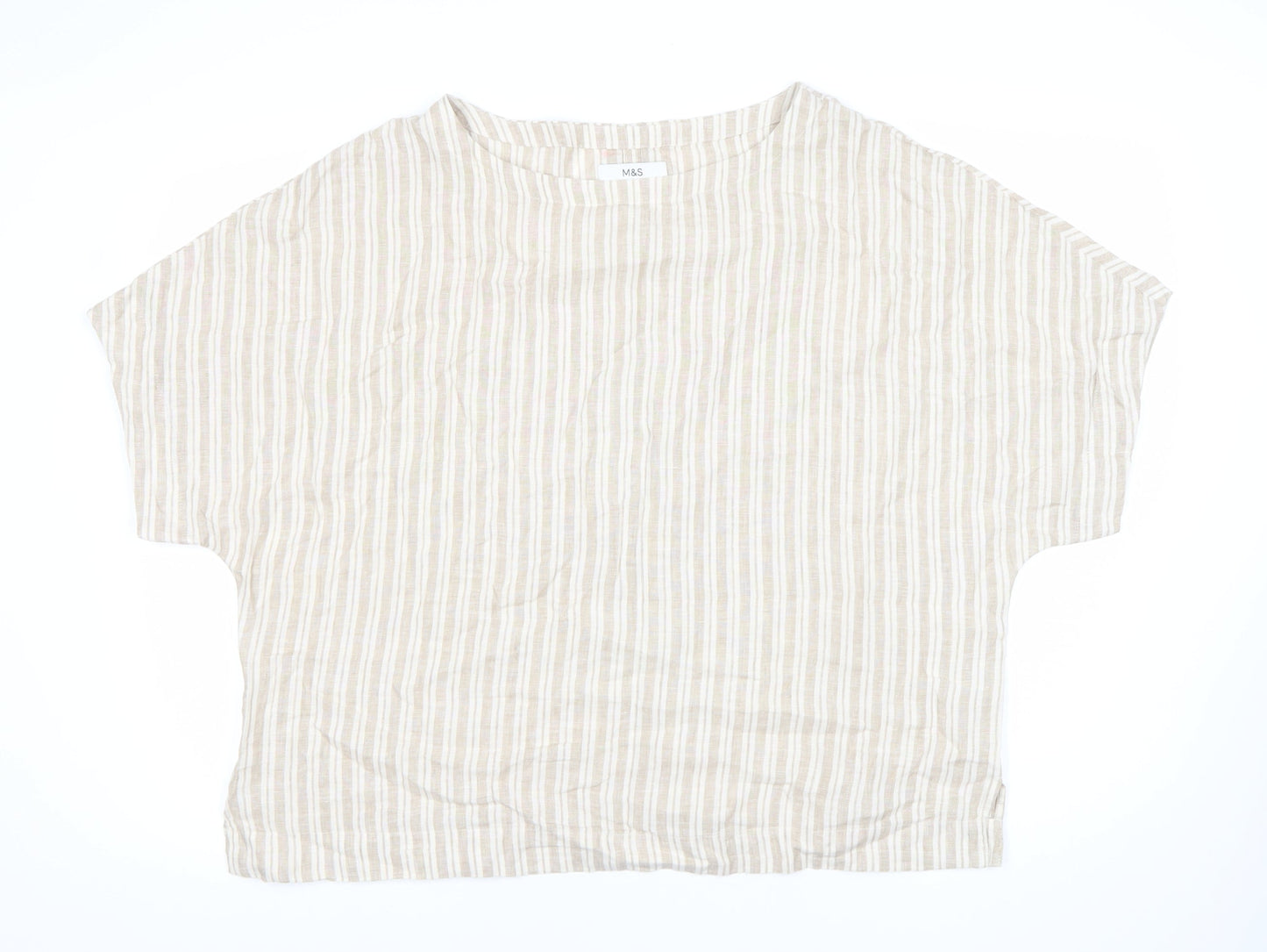 Womens UK Size 18 Marks and Spencer Beige Tunic Blouse