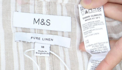 Womens UK Size 18 Marks and Spencer Beige Tunic Blouse