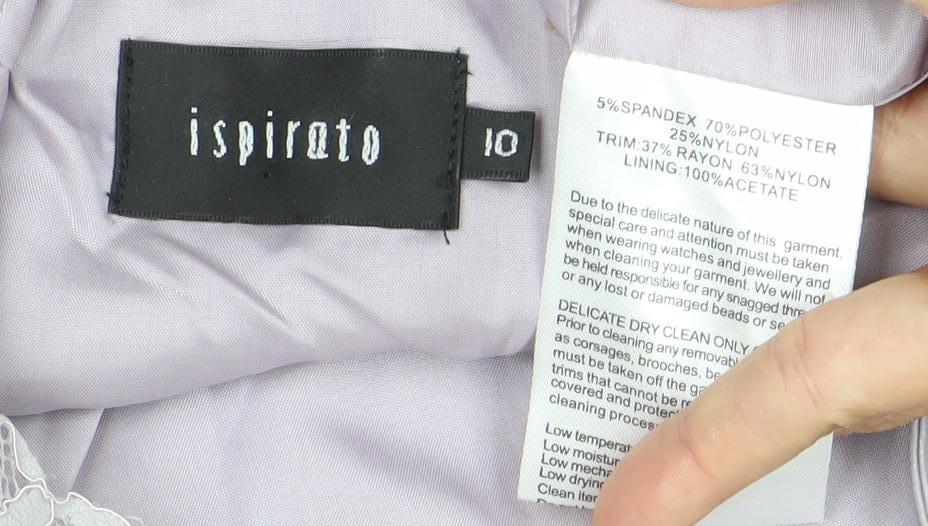 Ispritio Women’s Purple Lace Sheath Dress Size 10 V-Neck Cocktail