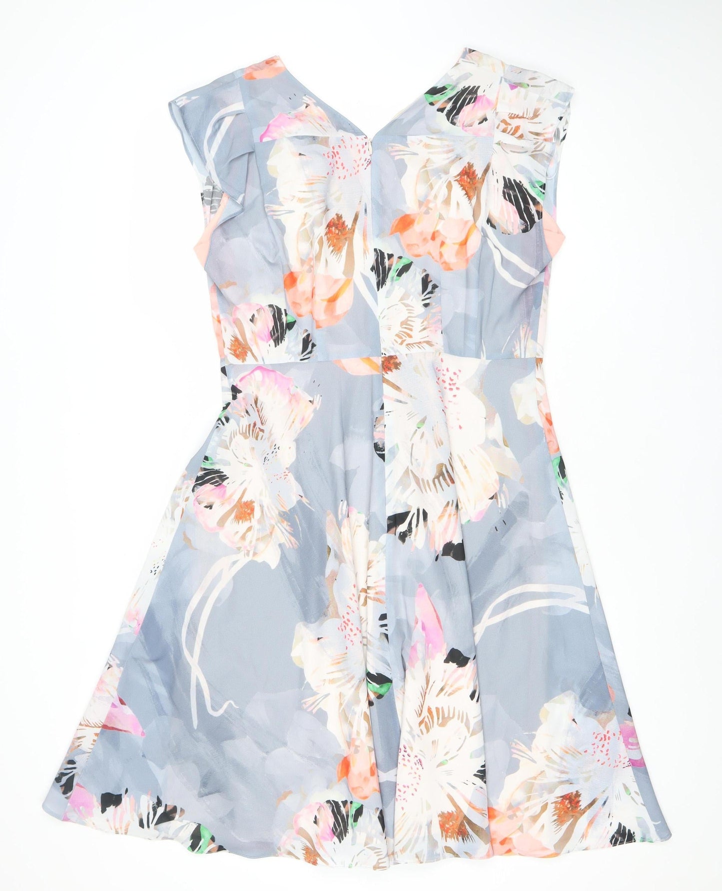 Fenn Wright Manson Womens Multicoloured Floral Fit & Flare Dress Size 14