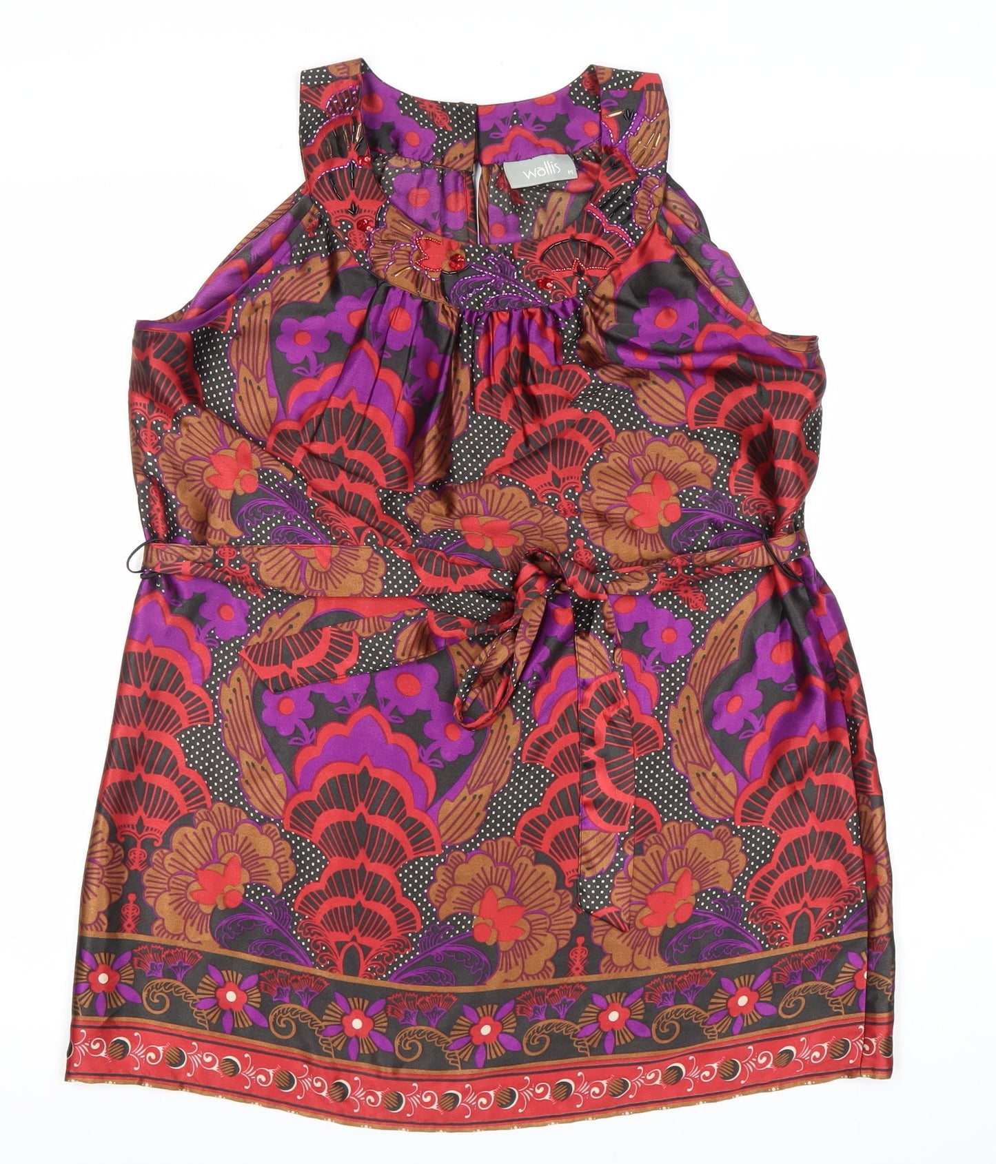 Womens UK Size M Wallis Multicoloured Tunic Blouse