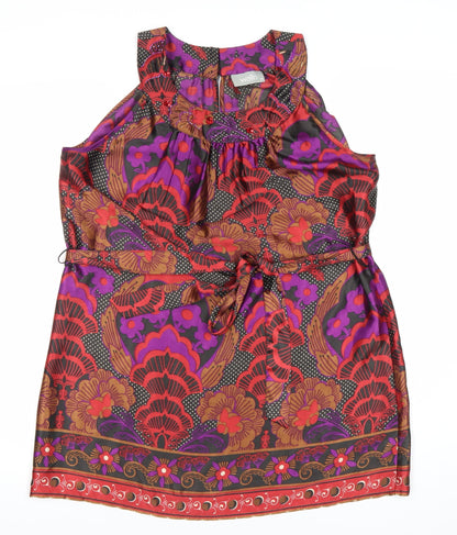 Womens UK Size M Wallis Multicoloured Tunic Blouse