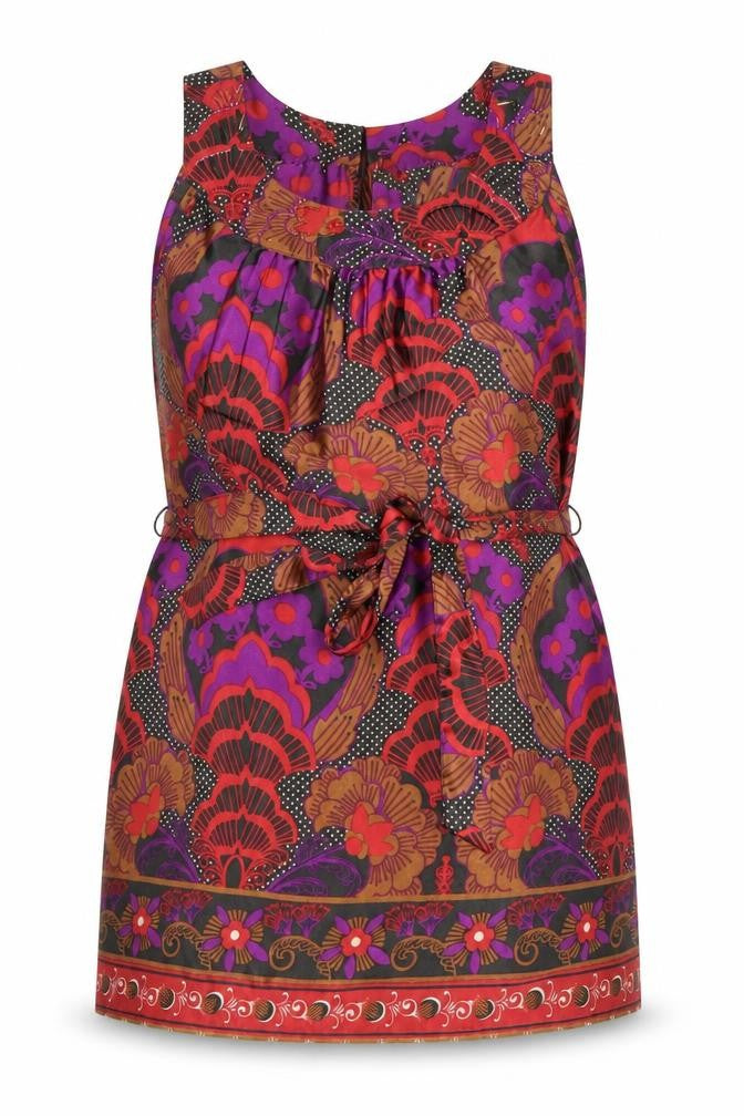 Womens UK Size M Wallis Multicoloured Tunic Blouse