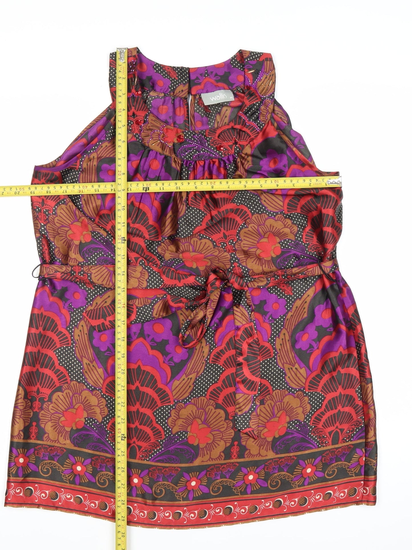 Womens UK Size M Wallis Multicoloured Tunic Blouse