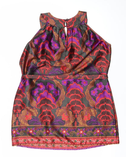 Womens UK Size M Wallis Multicoloured Tunic Blouse