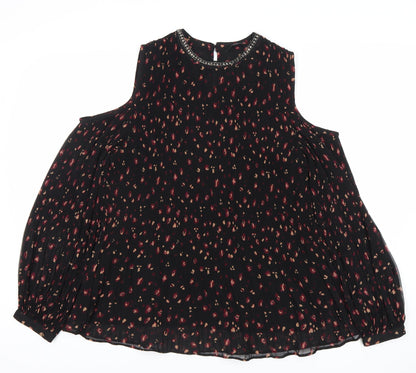 Womens UK Size 12 NEXT Black Tunic Blouse