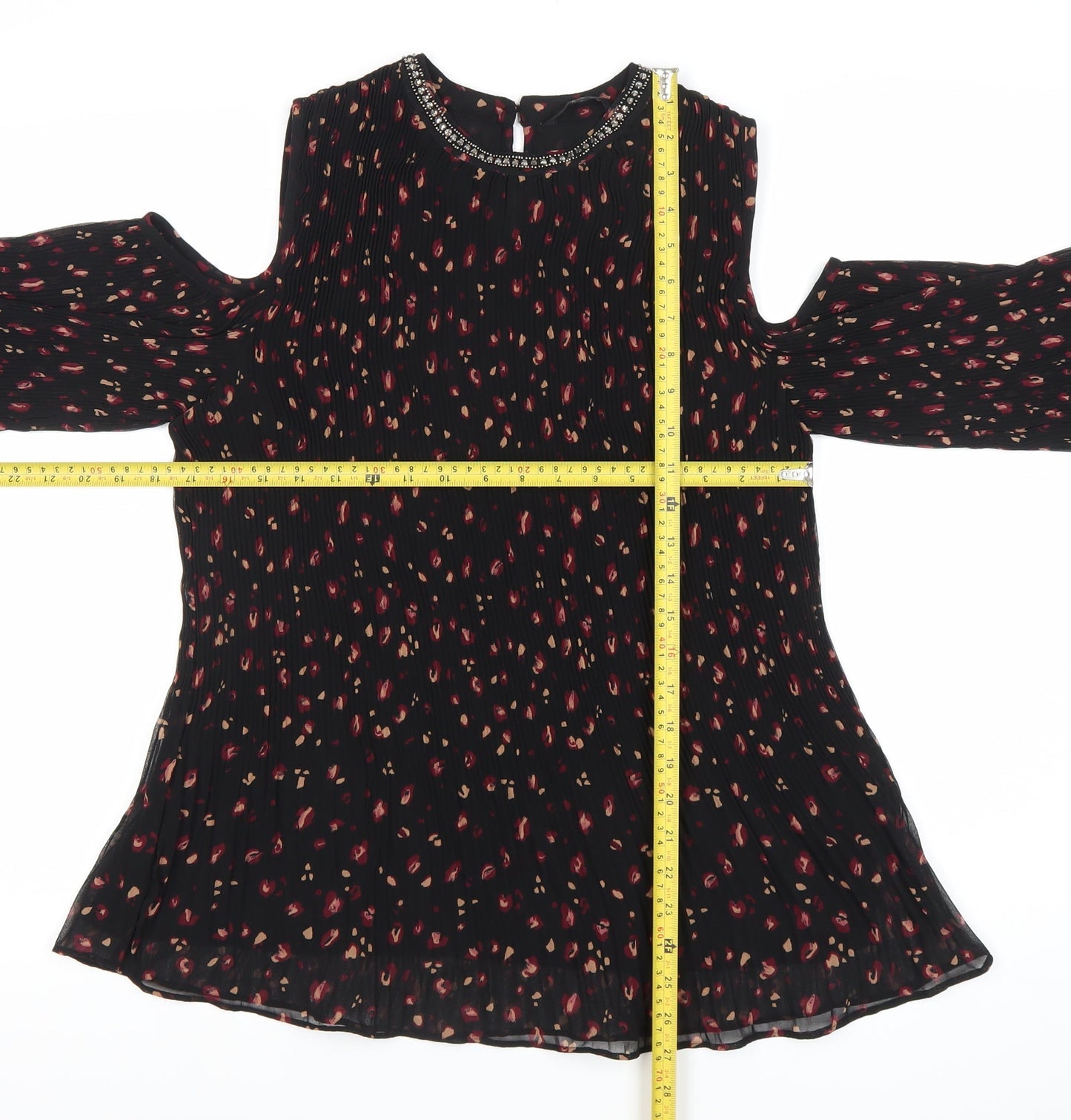 Womens UK Size 12 NEXT Black Tunic Blouse