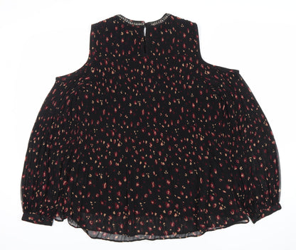 Womens UK Size 12 NEXT Black Tunic Blouse