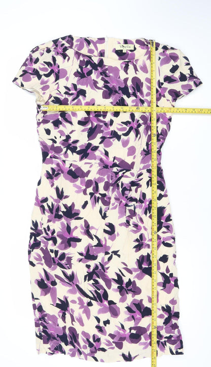 Viyella Womens Strapless Floral Sheath Dress Size 10 Multicoloured