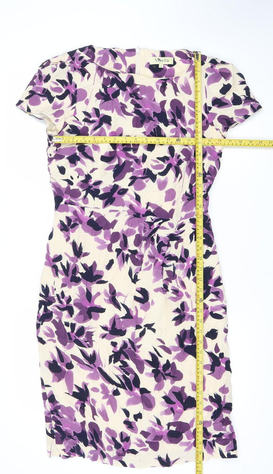 Viyella Womens Strapless Floral Sheath Dress Size 10 Multicoloured