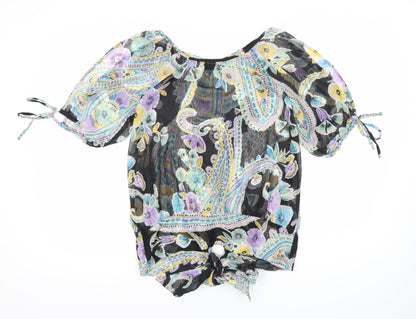 Miss Selfridge Womens Multicoloured Floral Sheer Blouse Size 8
