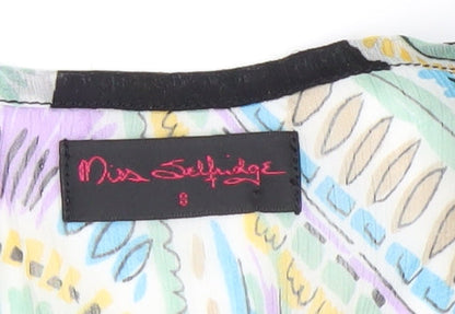 Miss Selfridge Womens Multicoloured Floral Sheer Blouse Size 8