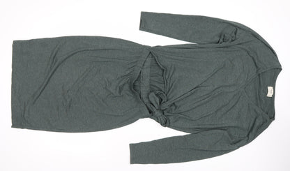 Hush Womens Green Bodycon Tie Waist Knee Length Dress Size S