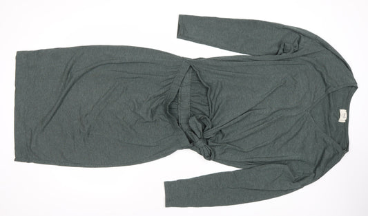 Hush Womens Green Bodycon Tie Waist Knee Length Dress Size S