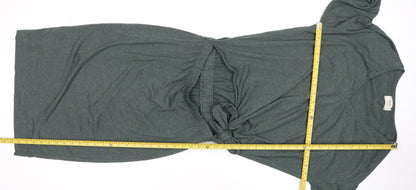 Hush Womens Green Bodycon Tie Waist Knee Length Dress Size S