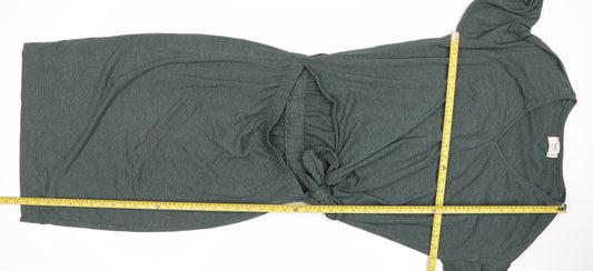 Hush Womens Green Bodycon Tie Waist Knee Length Dress Size S