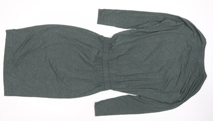 Hush Womens Green Bodycon Tie Waist Knee Length Dress Size S