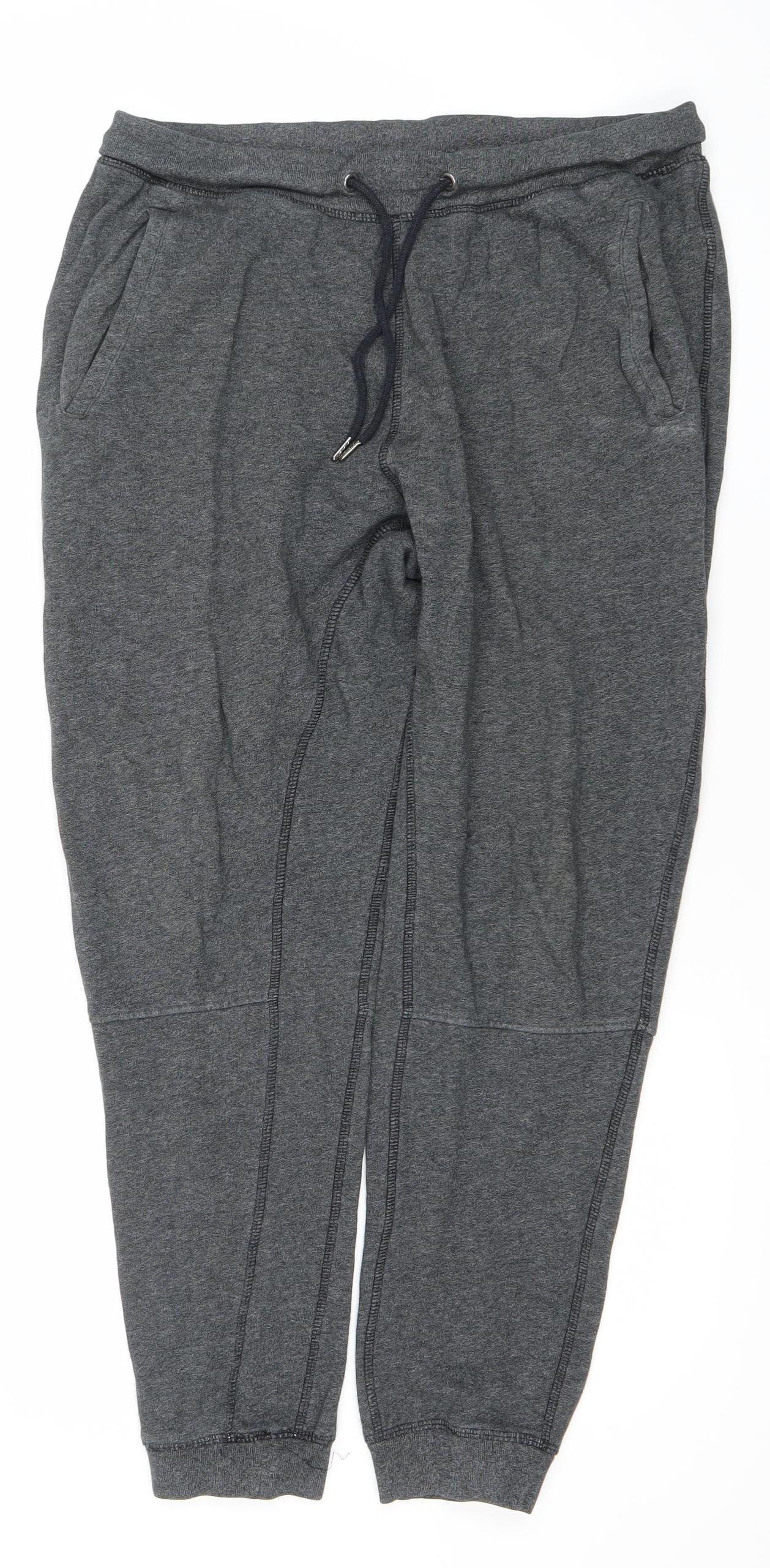 H&M Men’s Grey Jogger Sweatpants M Regular Fit Cotton Blend