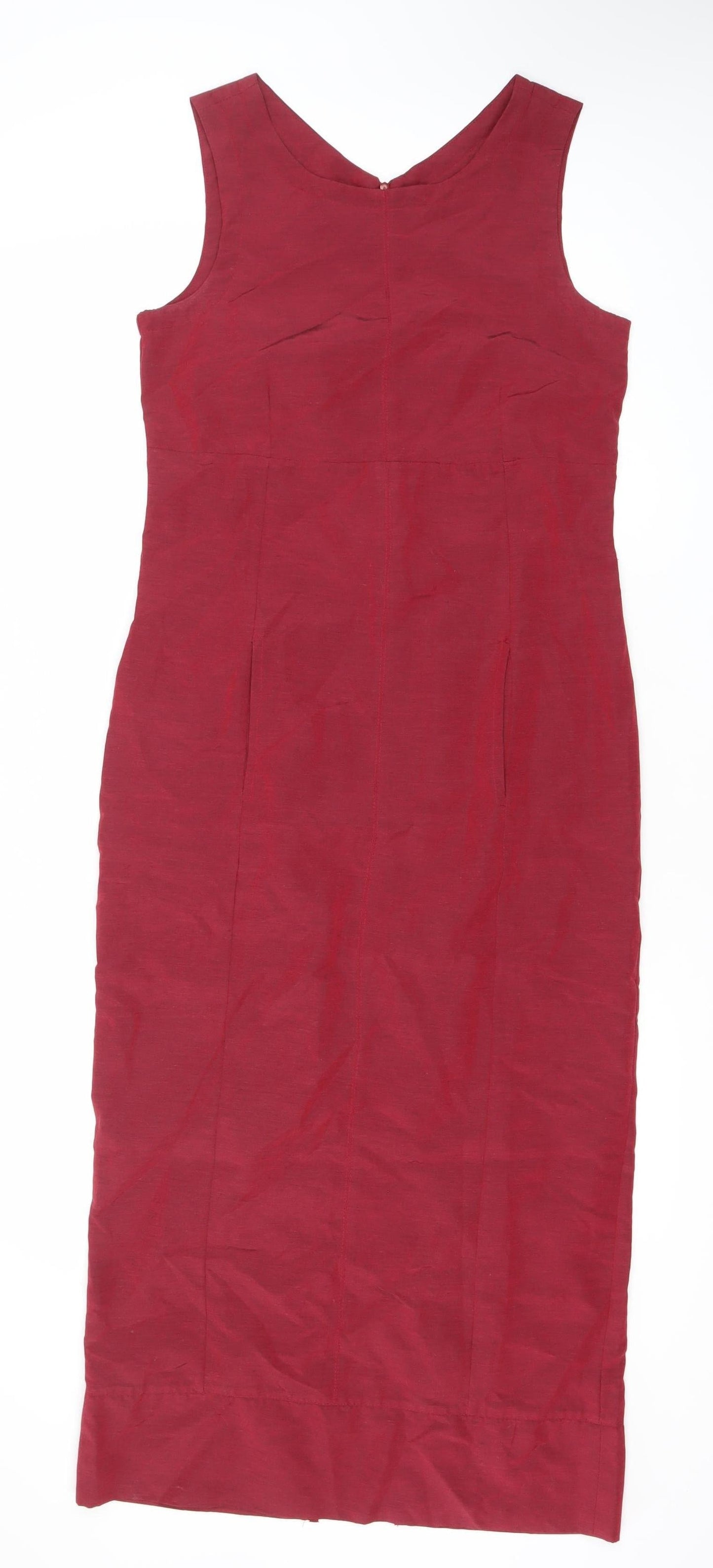 Dodo Womens Red Size 8 Sheath Sleeveless Knee Length Dress