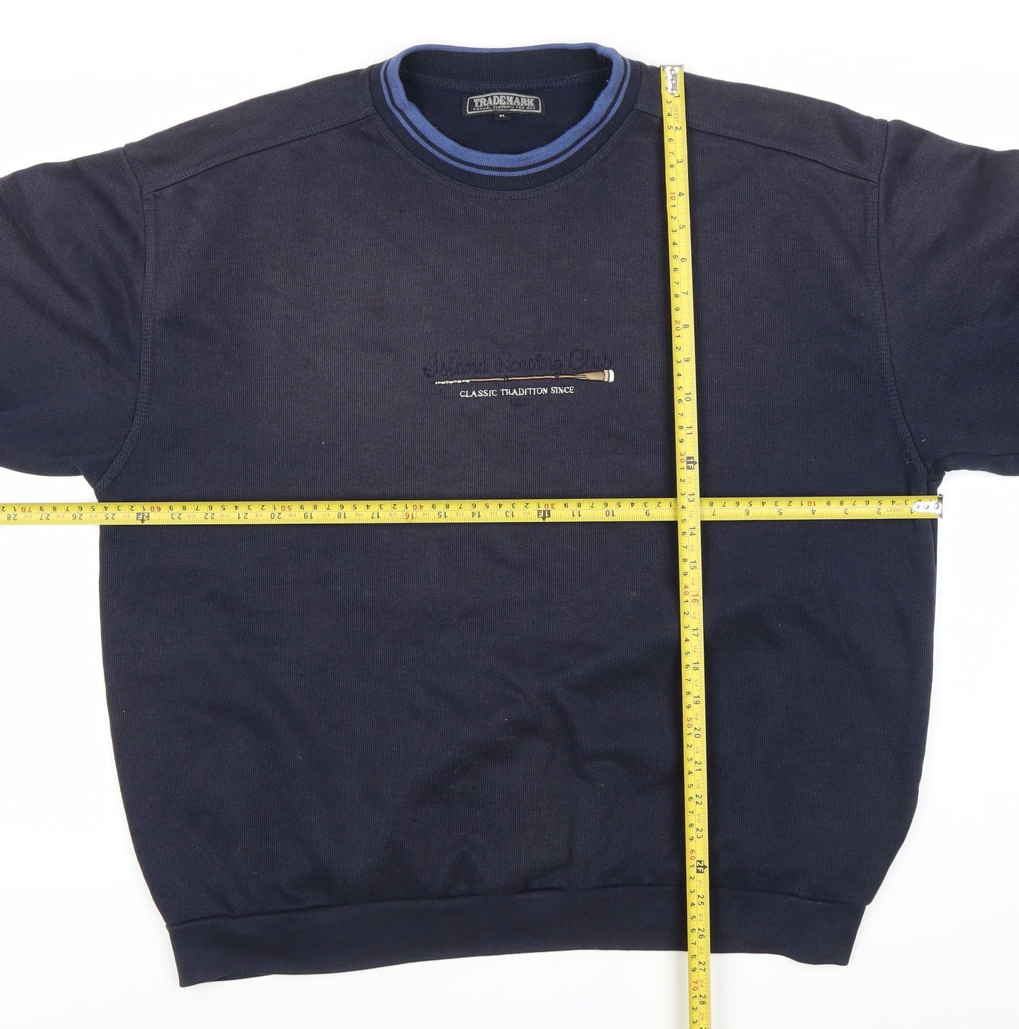 Trademark Men’s Blue XL Pullover Sweatshirt Embroidered Logo