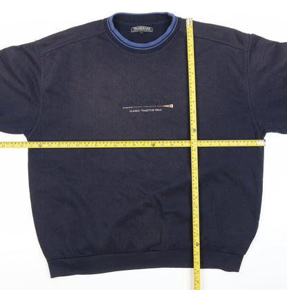 Trademark Men’s Blue XL Pullover Sweatshirt Embroidered Logo