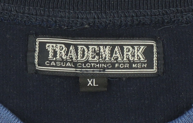 Trademark Men’s Blue XL Pullover Sweatshirt Embroidered Logo