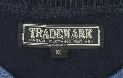 Trademark Men’s Blue XL Pullover Sweatshirt Embroidered Logo