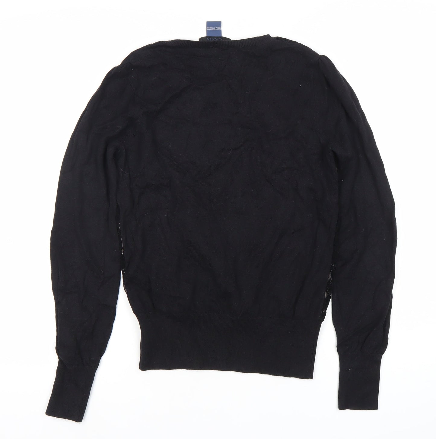 Womens UK Size S Oasis Black Basic Blouse