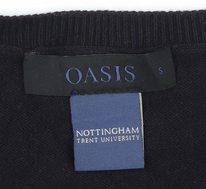 Womens UK Size S Oasis Black Basic Blouse