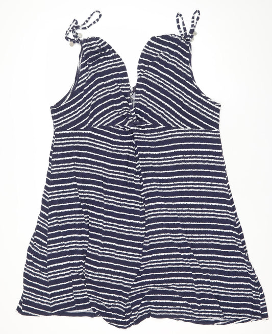 Marks and Spencer Women’s Blue Stripe Midi Shift Dress Size 22