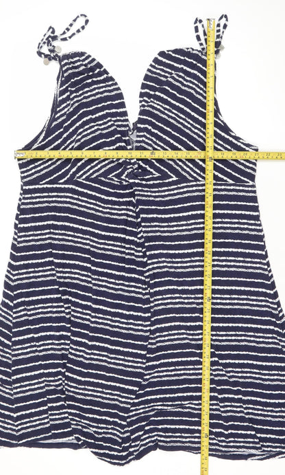 Marks and Spencer Women’s Blue Stripe Midi Shift Dress Size 22