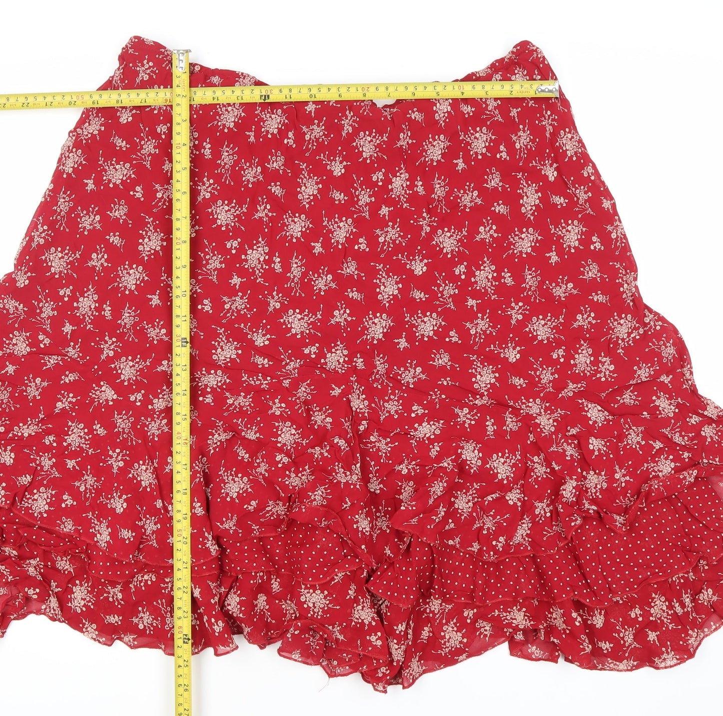 Marks and Spencer Women Red Floral A-Line Skirt Size 20