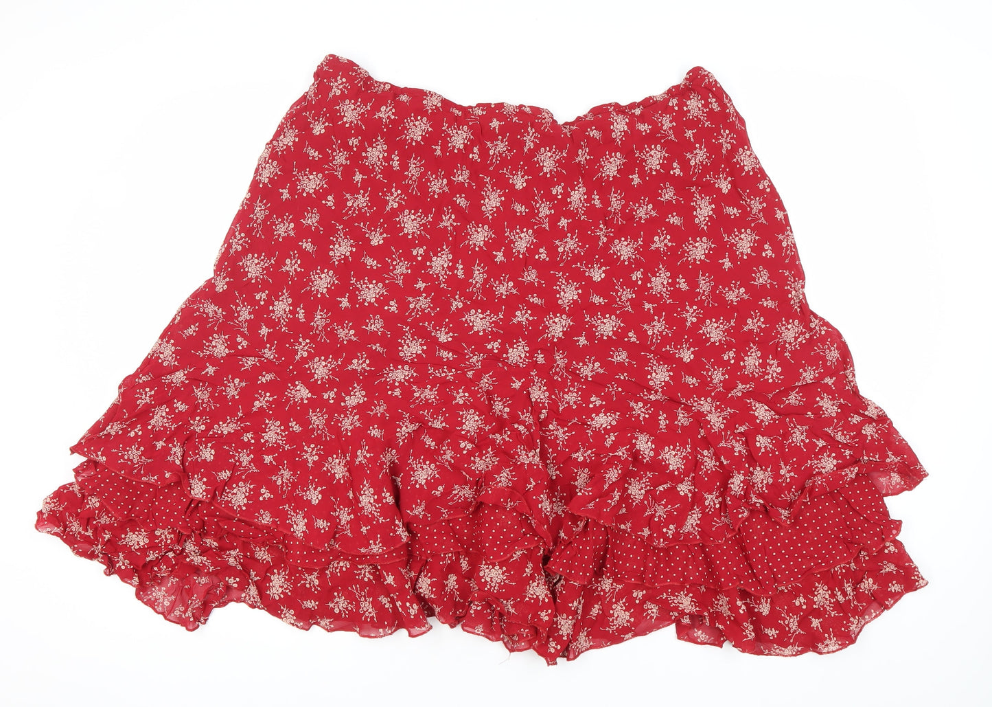 Marks and Spencer Women Red Floral A-Line Skirt Size 20