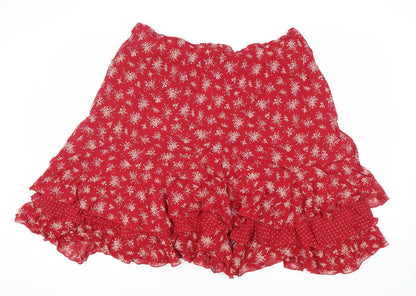 Marks and Spencer Women Red Floral A-Line Skirt Size 20