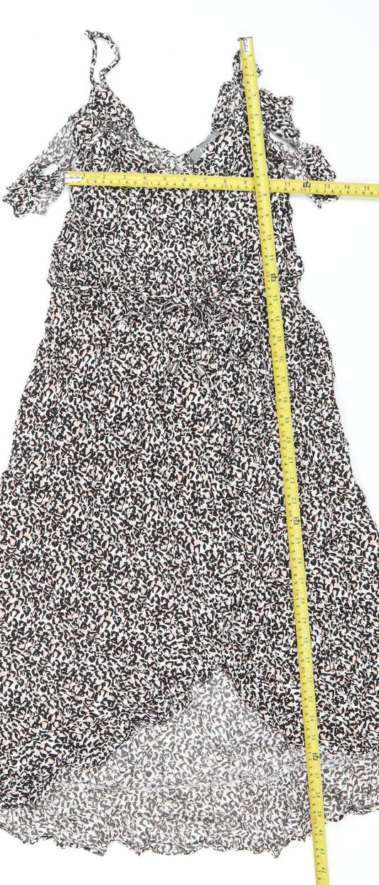 Oasis Womens Multicoloured Animal Print Midi Slip Dress Size 12