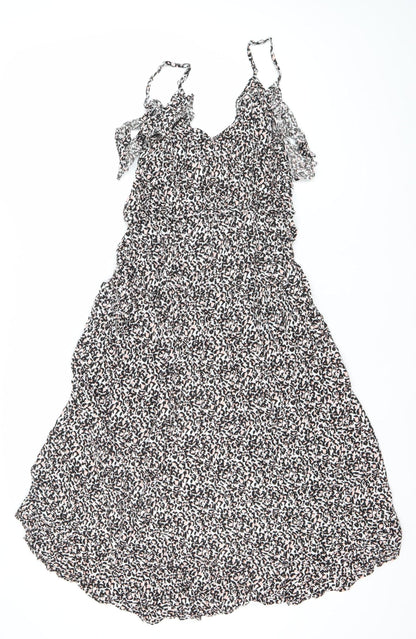 Oasis Womens Multicoloured Animal Print Midi Slip Dress Size 12