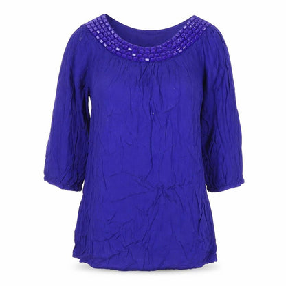Womens UK Size 8 Red Herring Blue Tunic Blouse