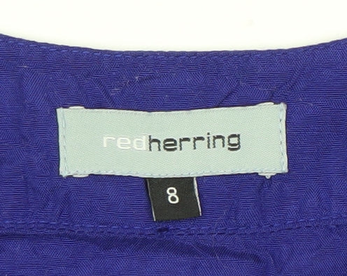 Womens UK Size 8 Red Herring Blue Tunic Blouse