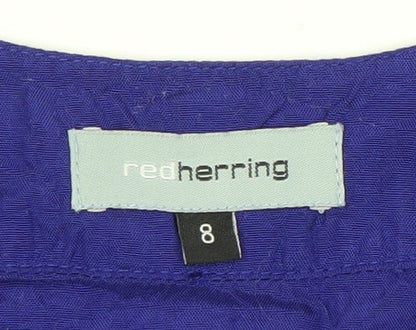 Womens UK Size 8 Red Herring Blue Tunic Blouse