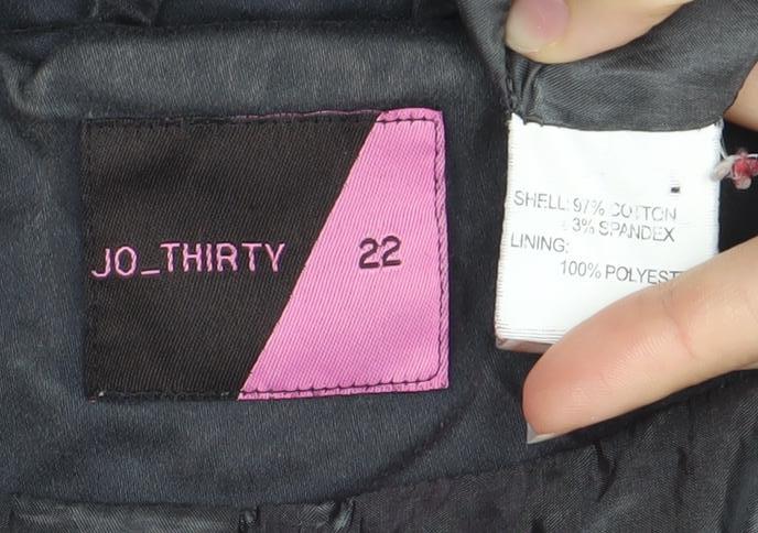 JO THIRTY Women's Black Trench Coat Size 22 Belted Mid-Length
